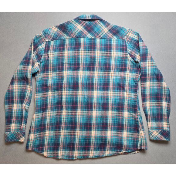 Natural Reflections Blue Plaid Flannel Womens Size XL Soft Lightweight - Picture 6 of 8
